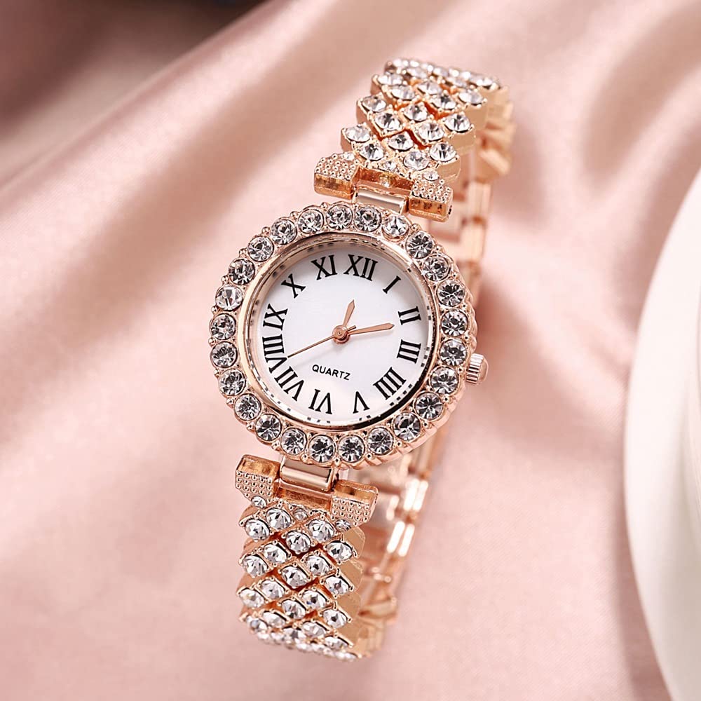 Luxury Diamond Bracelet Watch for Women - Fashion Casual Quartz Wristwatch - Elegant Ladies Watch for Daily Wear, Office & Special Occasions