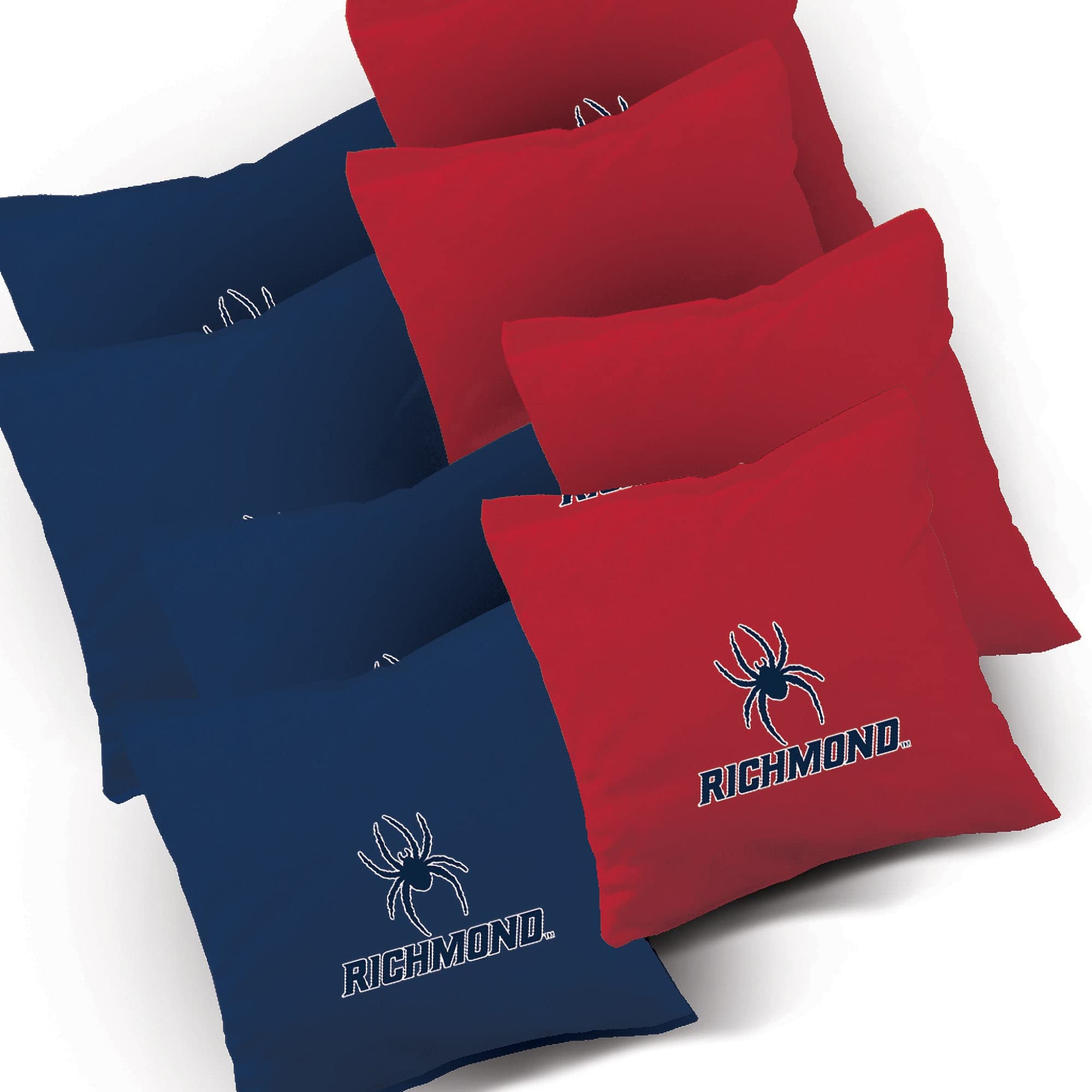 Premium Richmond Distressed Cornhole Boards Set - 2 Boards & 8 Custom Team Logo Bags | Outdoor Lawn Games, Tailgate Parties, Backyard BBQ Entertainment