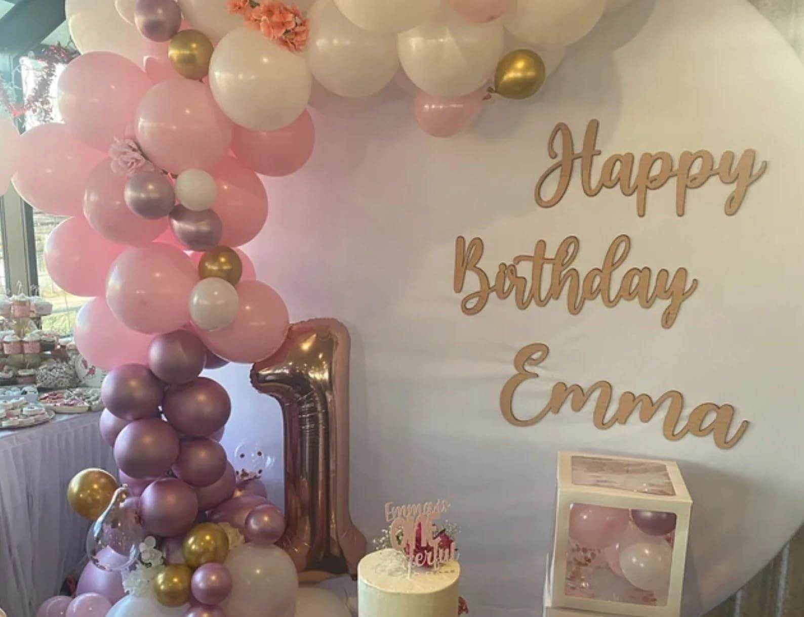 Happy Birthday Wooden Sign - 16x13 Inch Backdrop for Balloon Arch & Party Decor