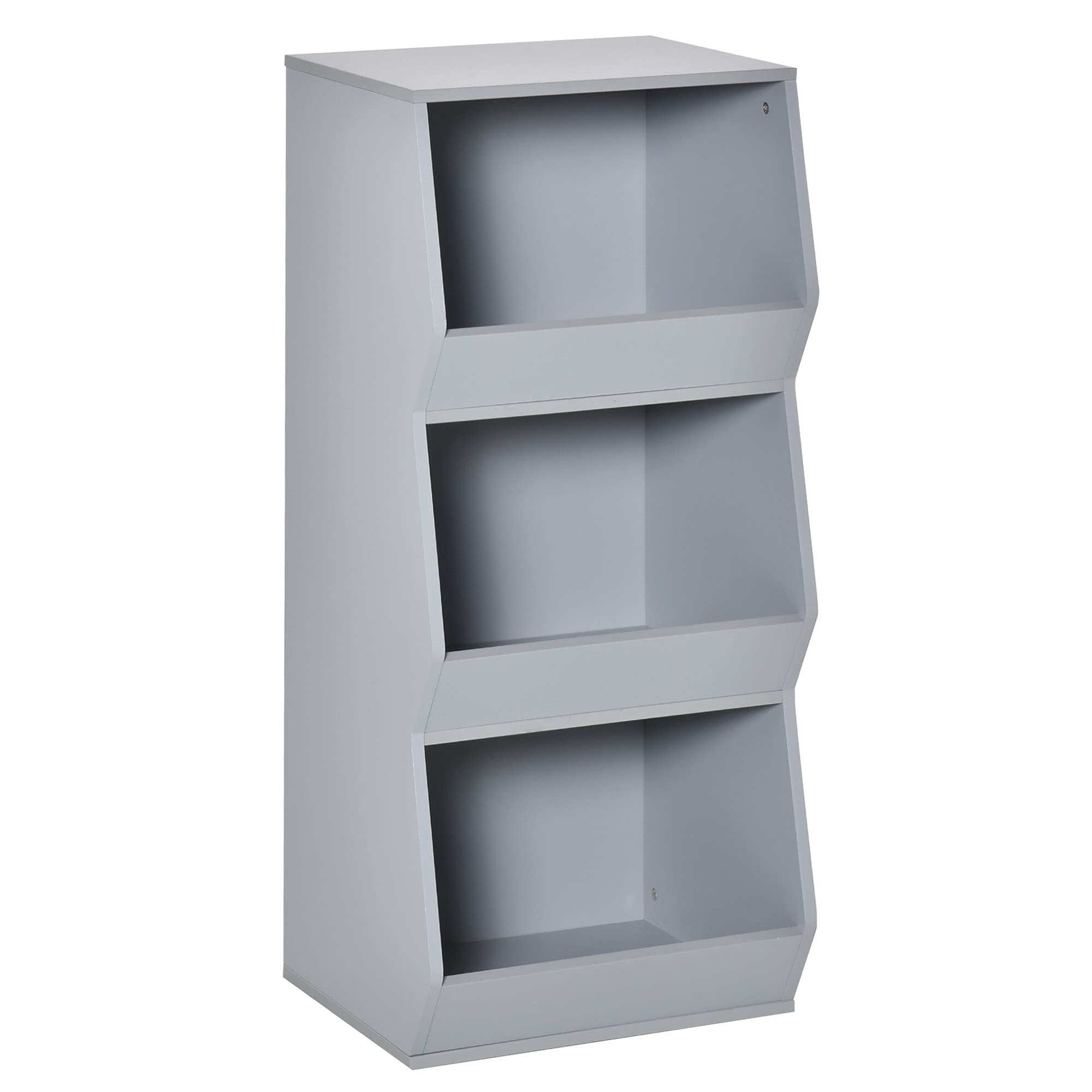 HOMCOM 3-Tier Kids Storage Cabinet with Anti-Tip Design, 35.5