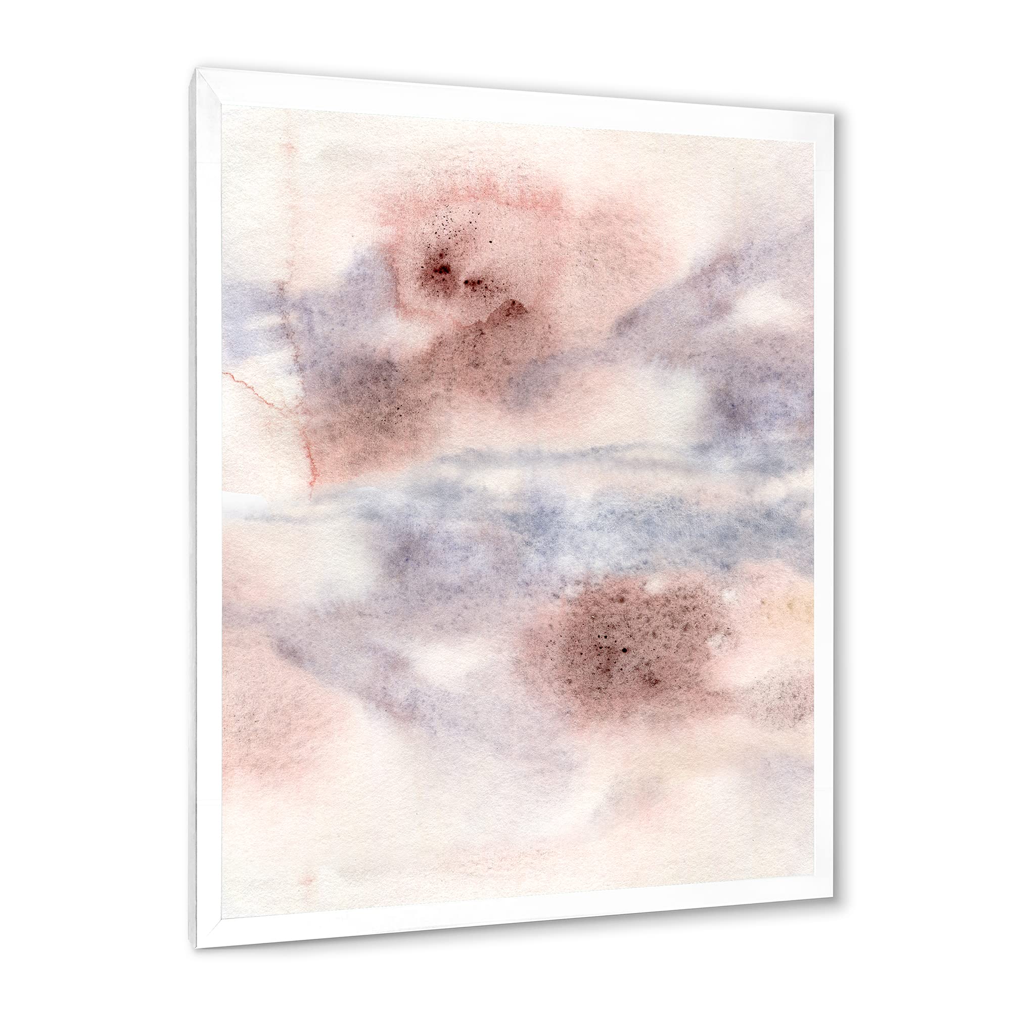 Pastel Abstract Wall Art with Blue Pink Gray & Red Spots - Modern Framed Canvas Painting for Living Room, Bedroom & Office Decor