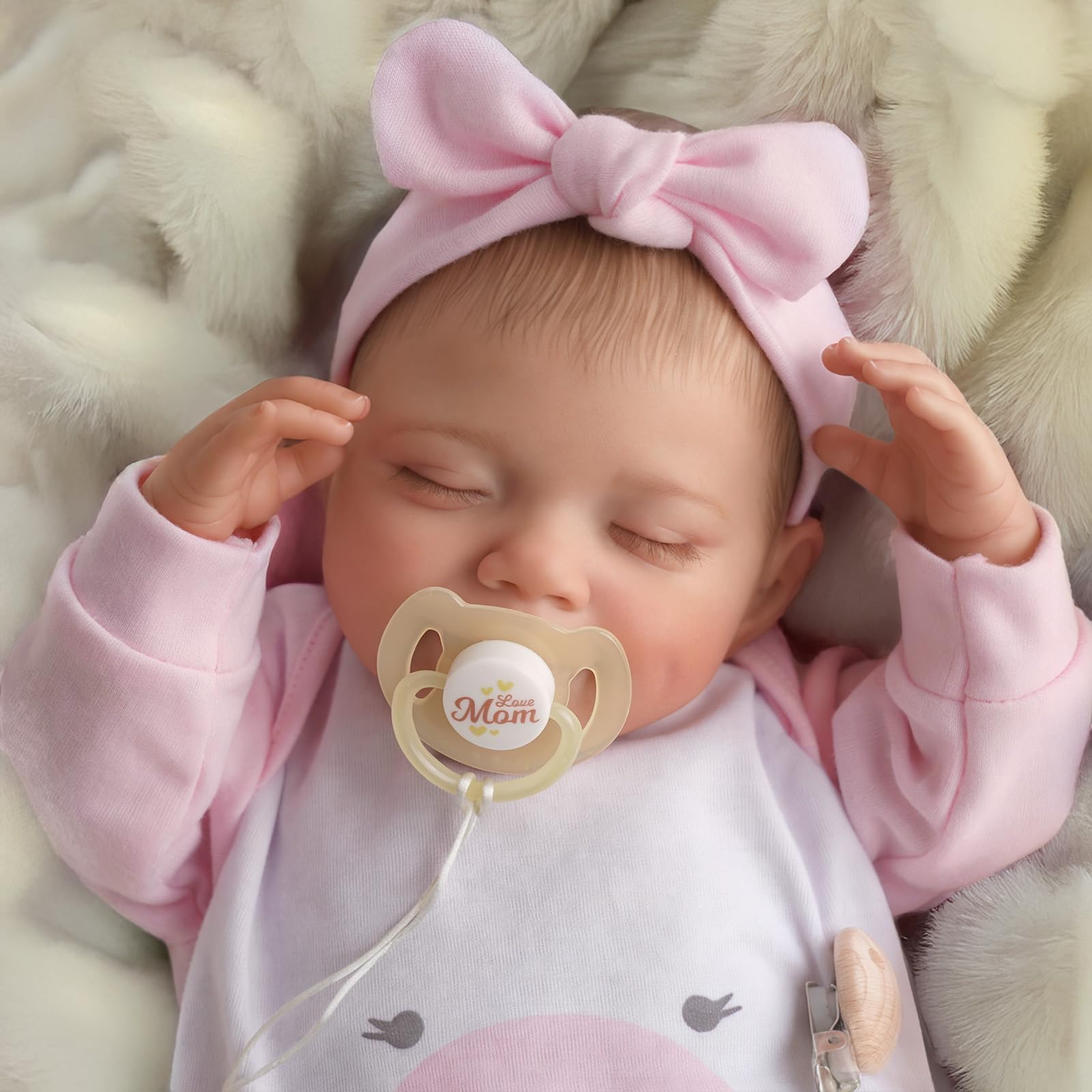 Lifelike 20-Inch Reborn Baby Doll with Sweet Smile - Realistic Newborn Baby Girl Doll, Full Body Vinyl Sleeping Doll with Toy Accessories - Perfect Gift Set for Kids | Role Play, Collecting & Therapy Use