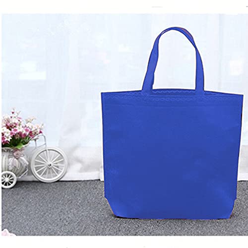 10-Pack Reusable Non-Woven Grocery Tote Bags with Handles - Eco-Friendly Shopping Bags for Travel, Kitchen, Dining & Food Storage (Blue) - Perfect for Groceries, Picnics & Beach Trips