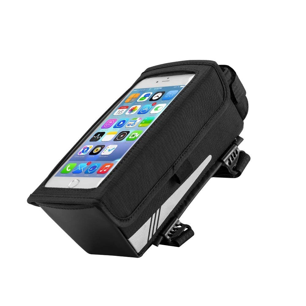 ZAIHW Waterproof Bike Front Frame Bag - Handlebar & Top Tube Mount Cycling Storage Pack, Fits Phones Below 6.2 Inches - Perfect for Outdoor Sports, Commuting & Adventure Cycling