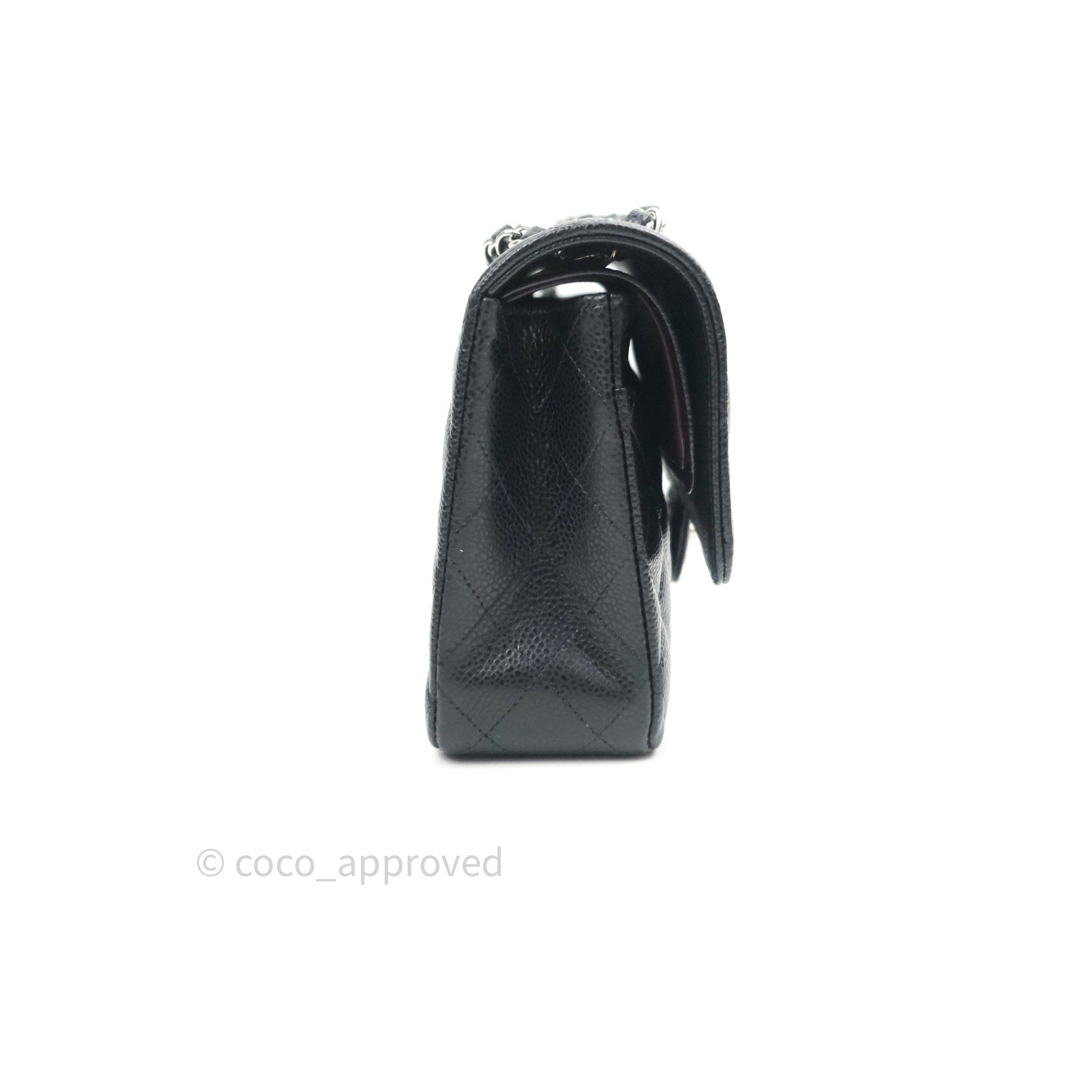 Chanel Classic M/L Medium Double Flap Bag Black Caviar Silver Hardware - Luxury Designer Handbag for Women, Perfect for Work, Evening Events & Special Occasions