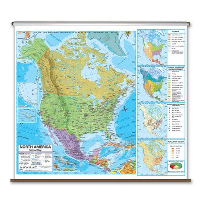 Arizona State Wall Map with Rollers & Backboard - Detailed US Geography for Home, Office & Classroom Decor
