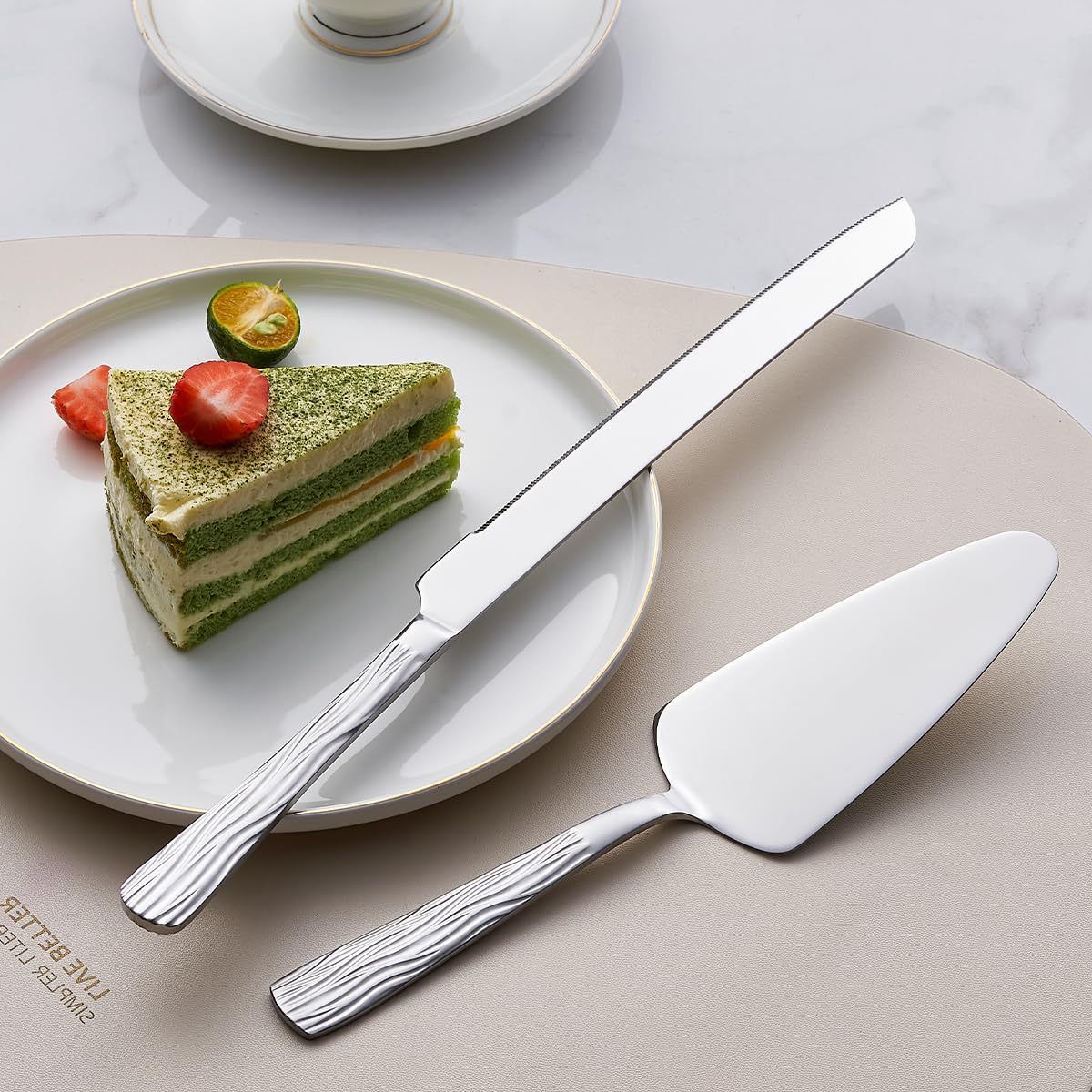 Premium Stainless Steel Cake Cutter Set - Silver Cake Knife & Server for Wedding, Birthday, Party & Special Events | Perfect for Cake Cutting, Dessert Serving & Celebration Decorations