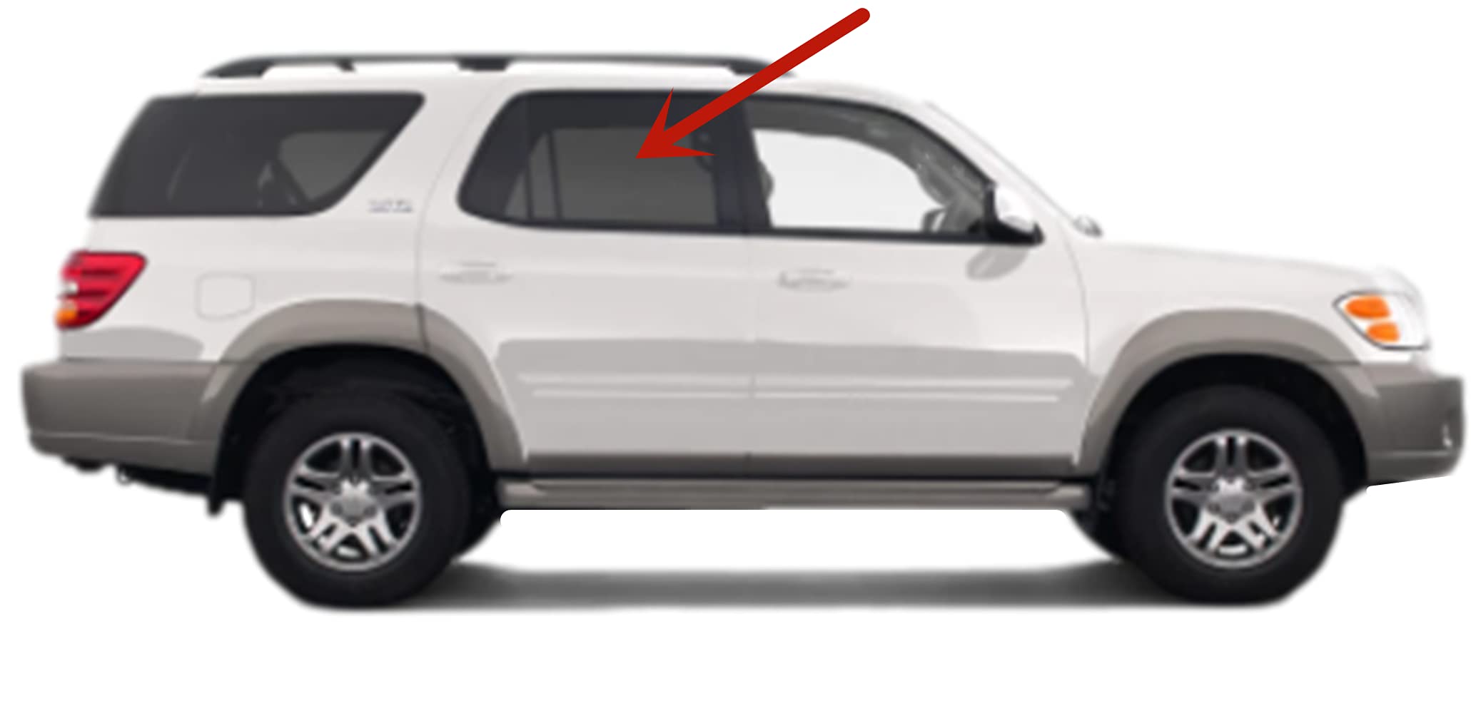 Toyota Sequoia 2001-2007 Right Side Rear Passenger Door Window Glass Replacement - Perfect for Auto Repair & DIY Installation