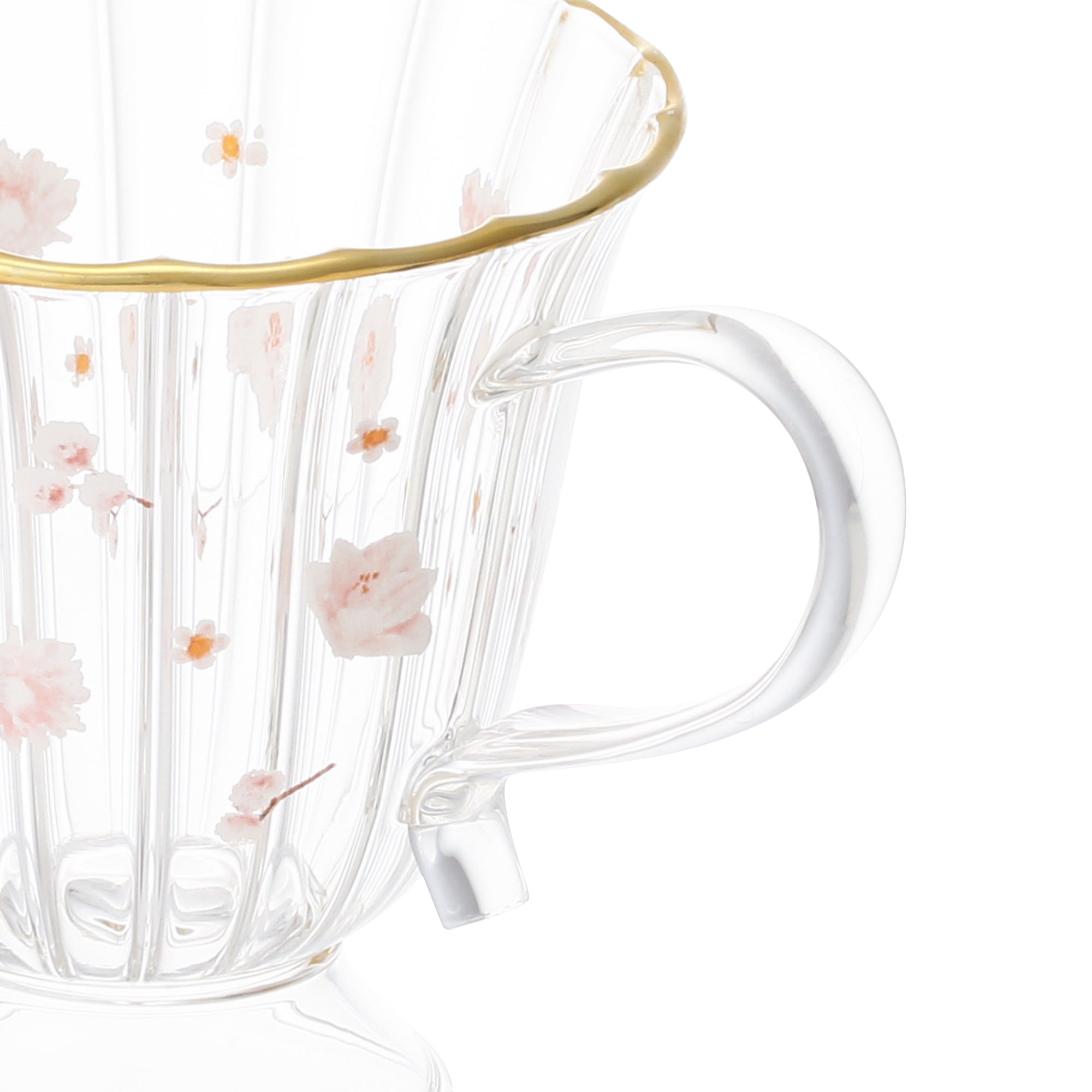 Elegant White Floral Frill Glass Mug - Perfect for Coffee, Tea & Home Decor