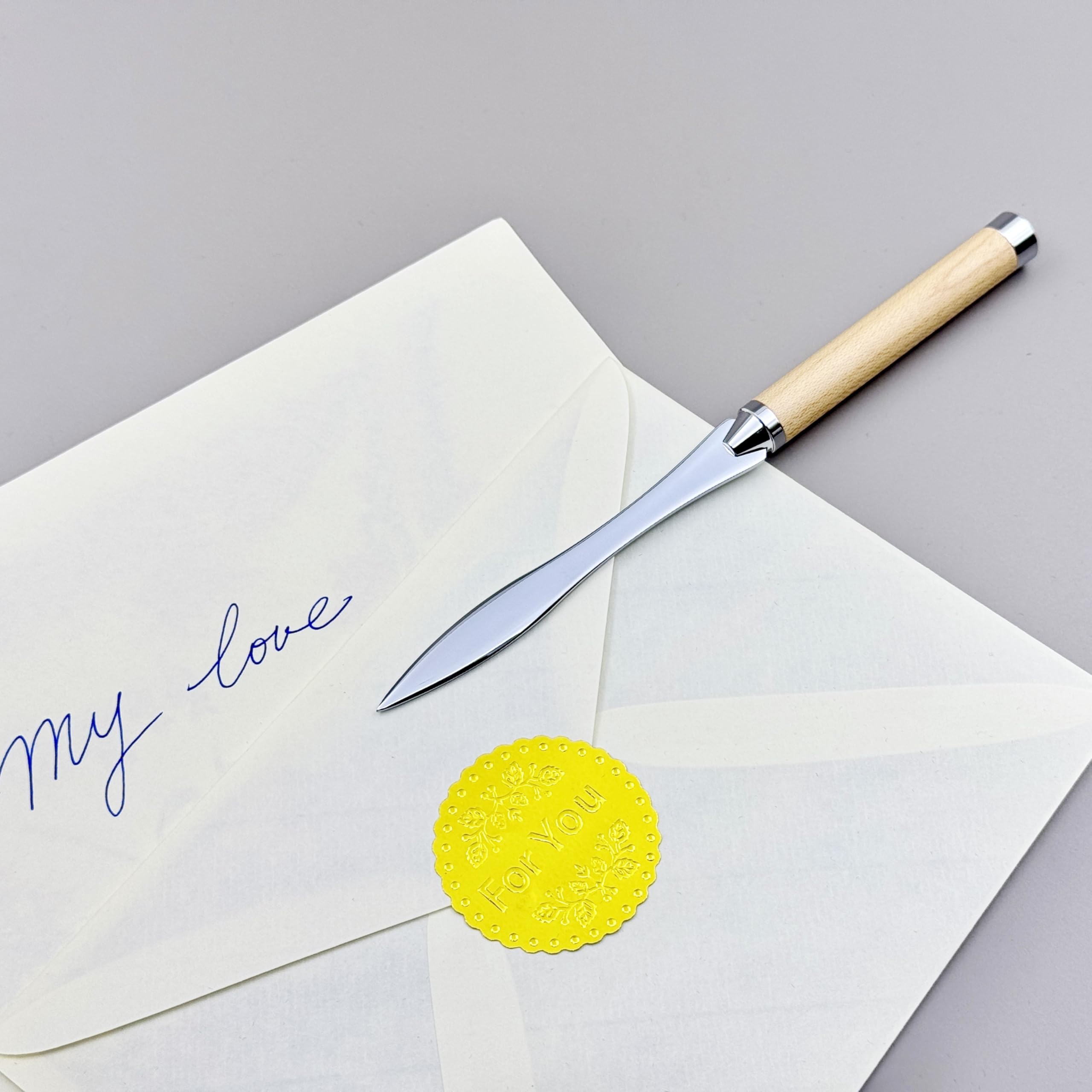 Premium Maple Wood Letter Opener & Ballpoint Pen Set - Elegant Office Stationery for Men & Women - Perfect for Home Office, Business Gifts & Desk Accessories