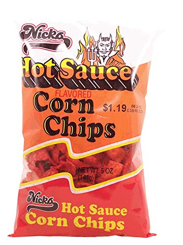 Nick's Hot Sauce Flavored Corn Chips - 4oz Bags (Pack of 12) | Spicy Snacks for Parties, Game Nights & Road Trips | Gluten-Free & Vegan Friendly