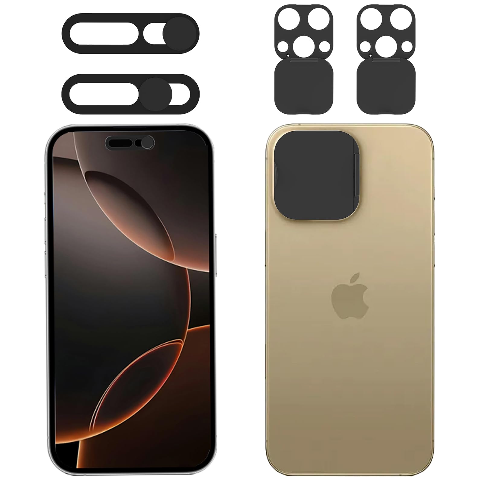 Privacy Screen Protector for iPhone 16 Pro & iPhone 16 Pro Max with Front Camera Cover - 2 Pack Anti-Spy Tempered Glass, Secure Your Data Without Blocking Face ID - Perfect for Office, Travel & Public Use