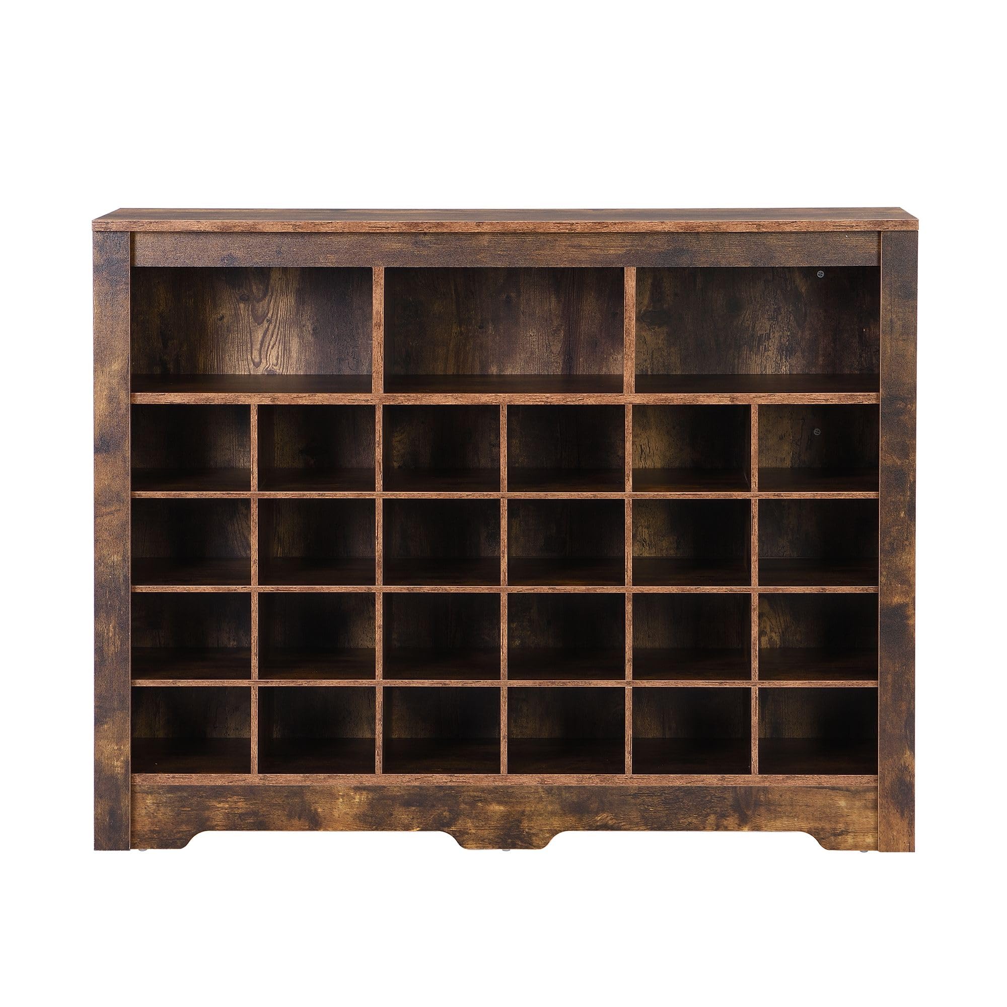 **CuisinSmart Modern 24-Shoe Storage Cabinet, Freestanding 5-Tier Wooden Shoe Rack Organizer with Curved Base - Entryway, Hallway, Bedroom & Living Room Storage Solution (Brown)**    **Perfect for Small Spaces, Entryway Organization, and Stylish Shoe Storage**
