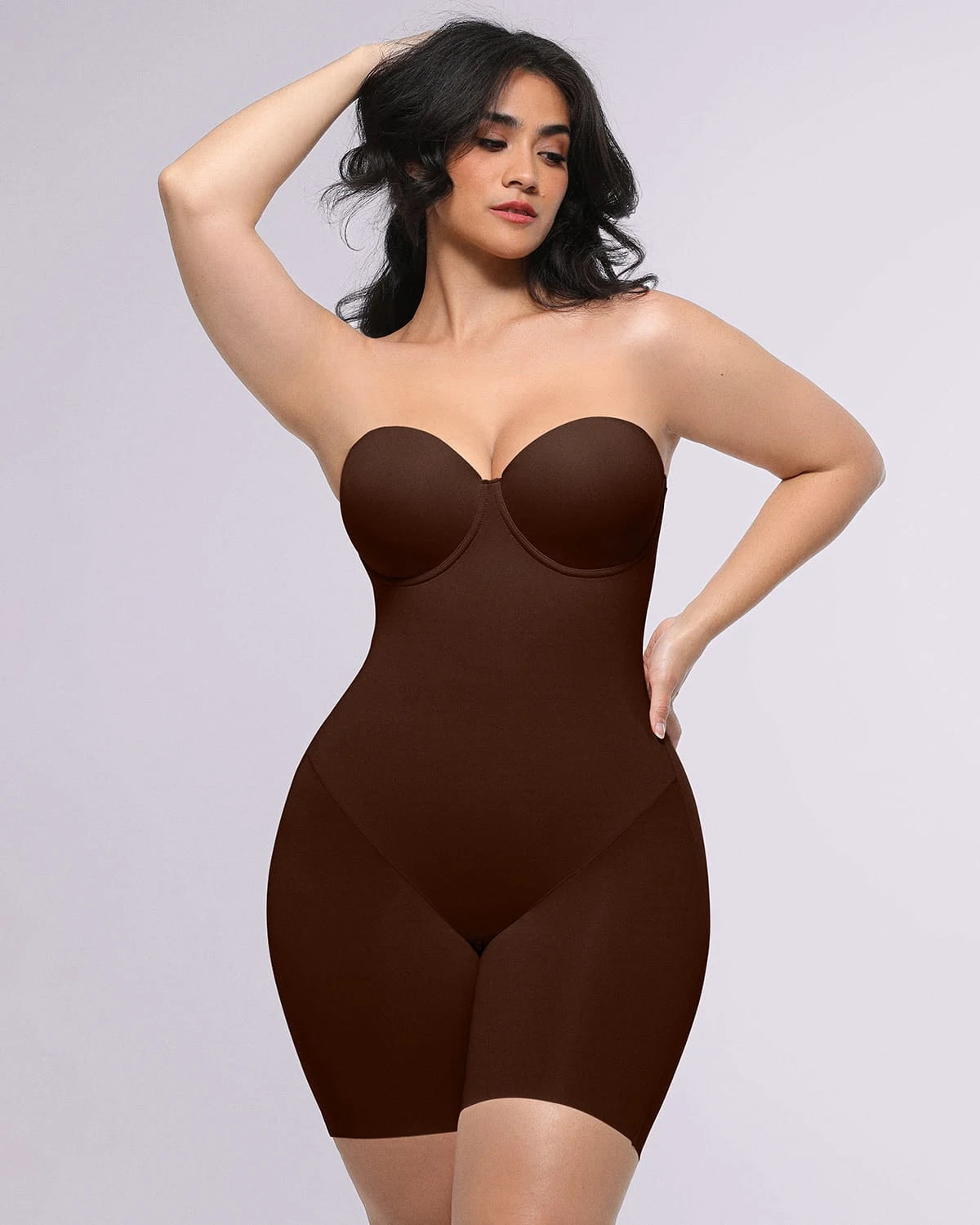 Bare Essentials™ AirSlim® Strapless Mid Thigh Bodysuit - Seamless Shapewear for Women - Perfect for Dresses, Weddings & Special Occasions