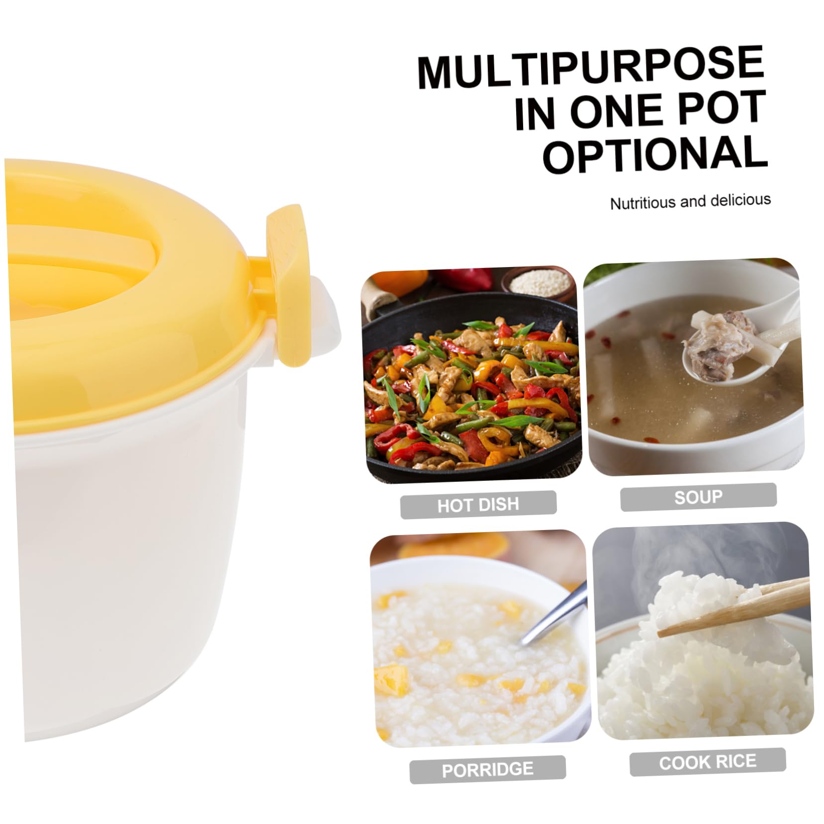 Didiseaon Microwave Rice Cooker - Lightweight & Portable Lunch Box Cookware for Office, Dorm & Travel - Perfect for Quick Meals On-The-Go