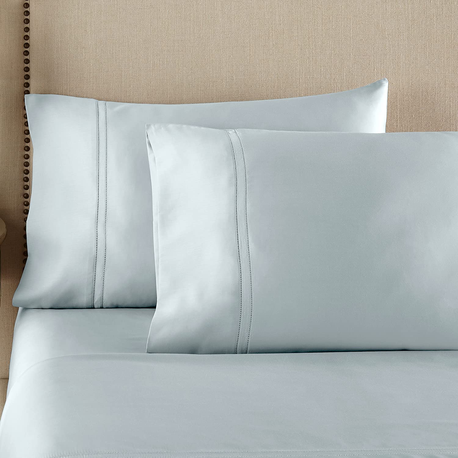 Pure Parima Luxury 100% CEA Certified Egyptian Cotton Sheet Set - Extra-Long Staple, Breathable & Cooling Bed Sheets with Double Hem-Stitched Flat Sheet, Fitted Sheet & 2 Pillowcases for California King Beds - Perfect for Hot Sleepers & Spa-Like Comfort