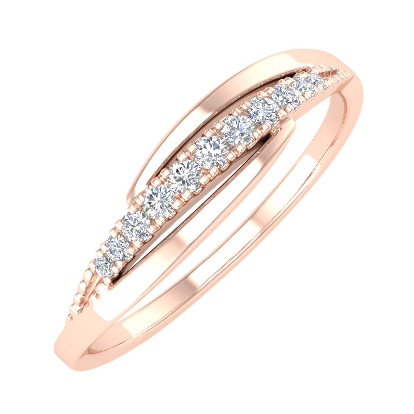 1/11 Carat Round Diamond Anniversary Wedding Band Ring in 10K Gold (I1-I2 Clarity) - Perfect for Engagement, Proposal & Anniversary Gifts - Elegant Jewelry for Women & Brides