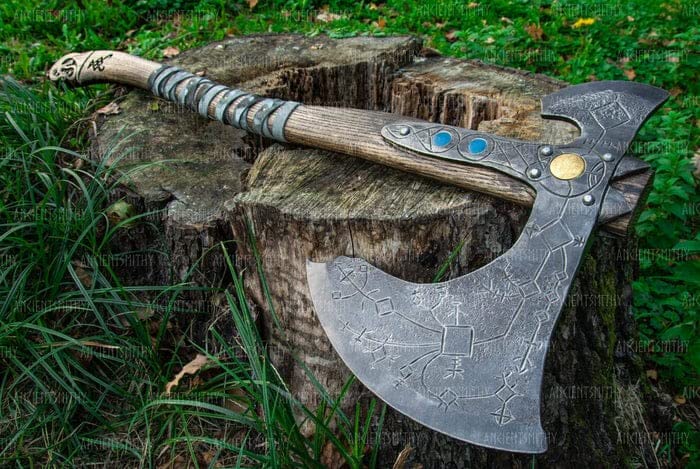 Kratos Leviathan Axe Replica - God of War Viking Battle Axe for Cosplay, Halloween Costume & Collectible Display | Perfect for Cosplay Events, Themed Parties & Gaming Decor