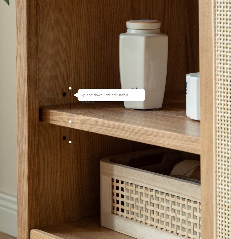 Solid Oak and Ash Wood Tea Maker Mobile Side Cabinet - Portable Side Table for Living Room, Bedroom, or Office