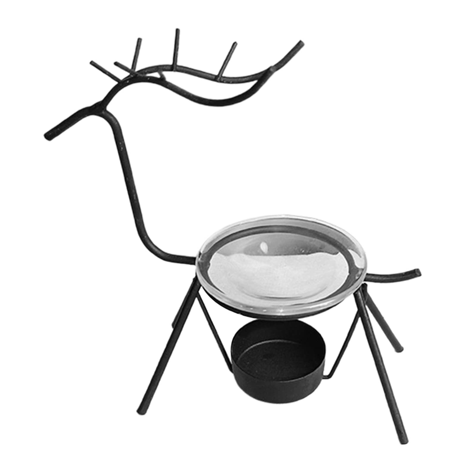 Fenteer Modern Tealight Candle Holder - Essential Oil Warmer & Aroma Diffuser for Home, Yoga, Meditation - Black Fragrance Furnace for Living Room Decor & Relaxation