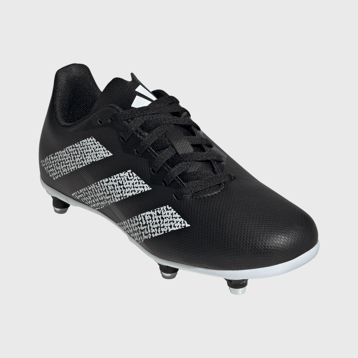 Adidas Junior SG Rugby Boots for Kids - Black Soccer Cleats for Firm Ground - Perfect for Youth Rugby, Soccer, and Football Training