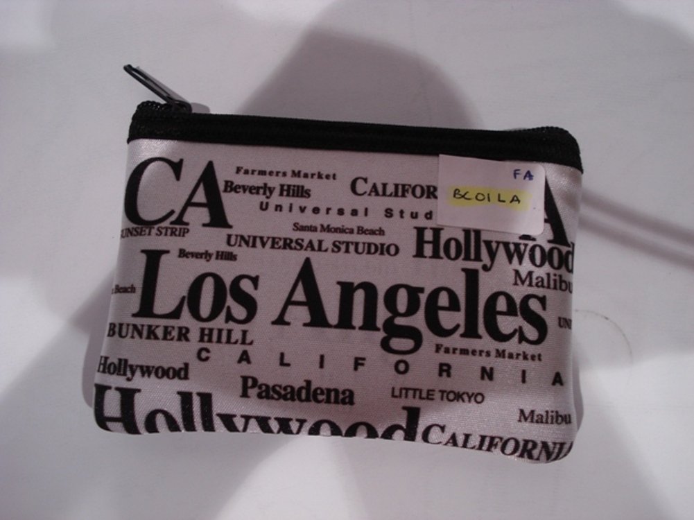 Los Angeles Letter Neoprene Coin Purse - Stylish Zippered Wallet for Coins, Cash & Cards | Perfect for Travel, Shopping & Everyday Use