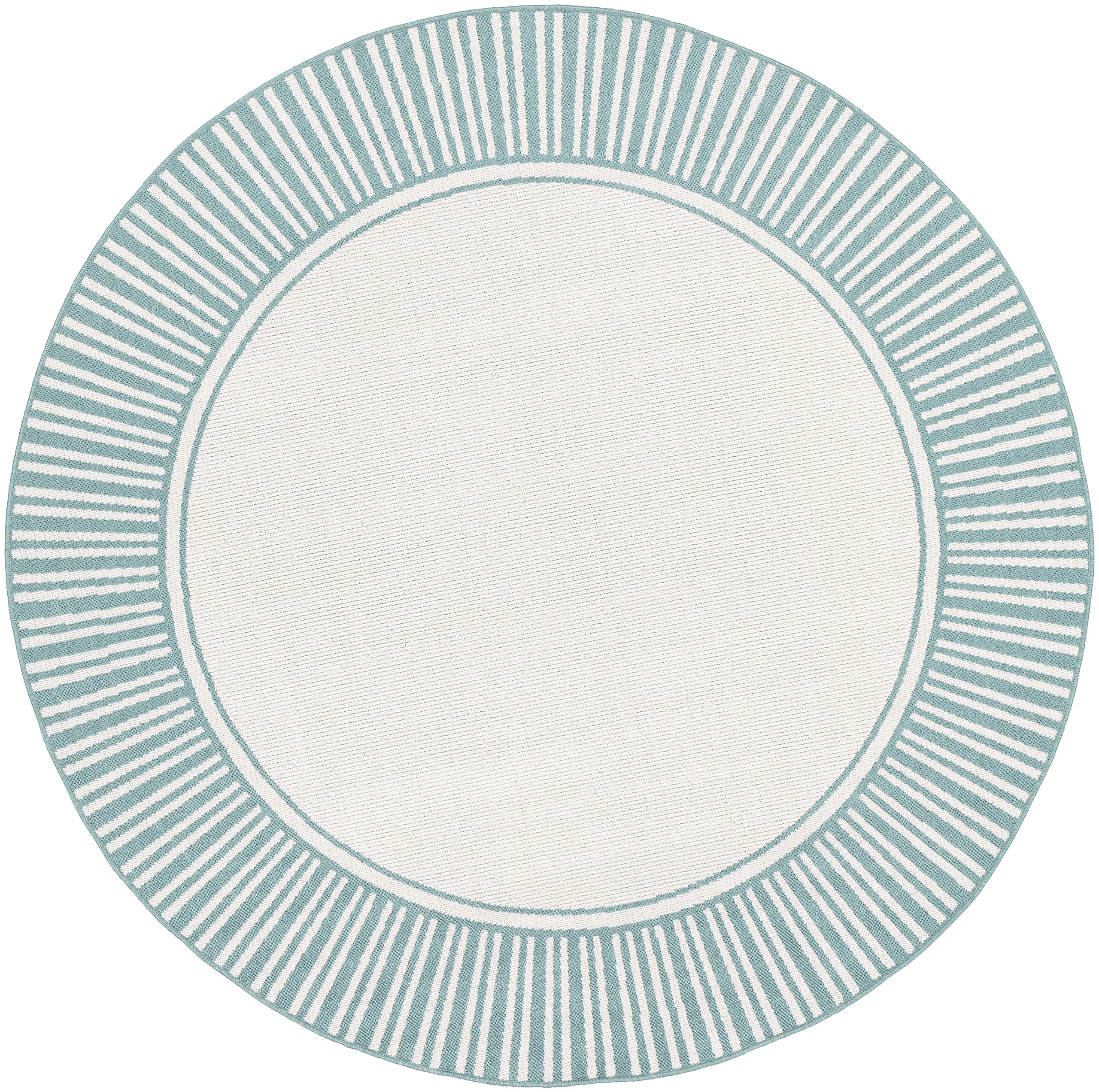 Mark&Day 9ft Balgonie Teal Indoor/Outdoor Round Area Rug - Blue Gray Carpet for Living Room, Bedroom, Kitchen, Patio (8'10