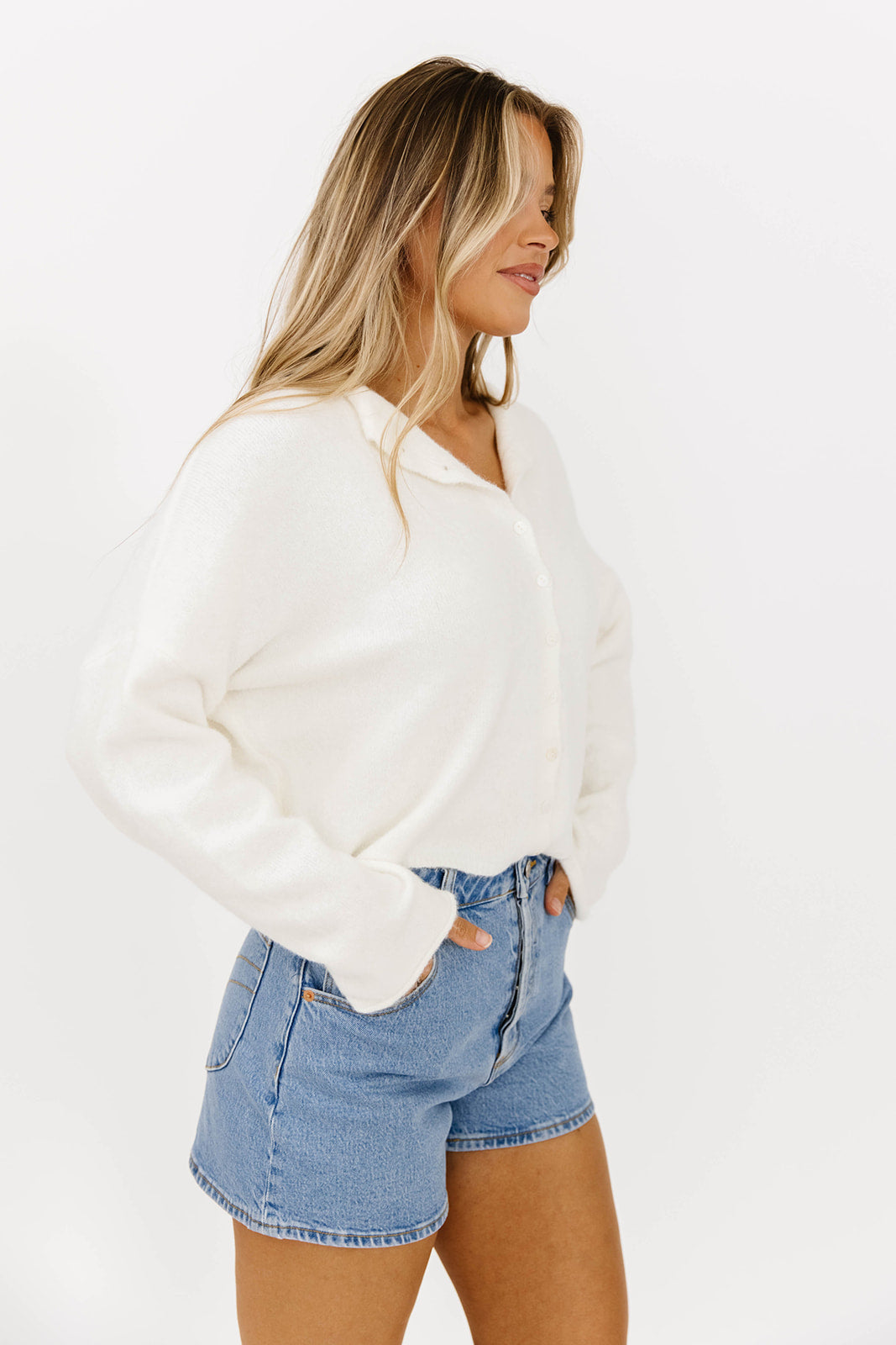 Piper Cardigan in Snow | Soft & Cozy Women's Knit Sweater | Perfect for Winter, Fall & Casual Outfits