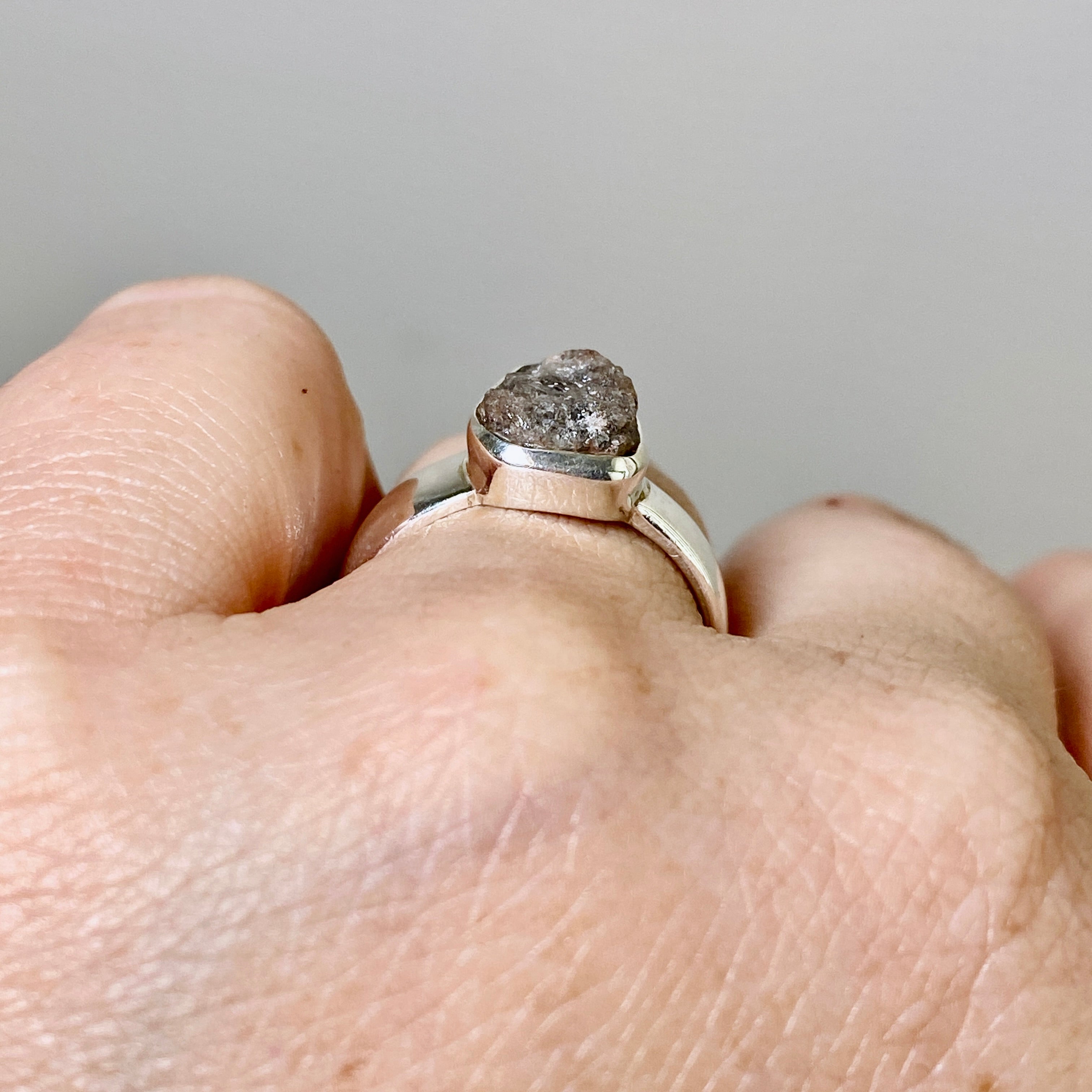 Natural Rough Diamond Freeform Raw Ring - Size 6.5 - PRGJ885 - Unique Handmade Jewelry for Boho Wedding & Everyday Fashion