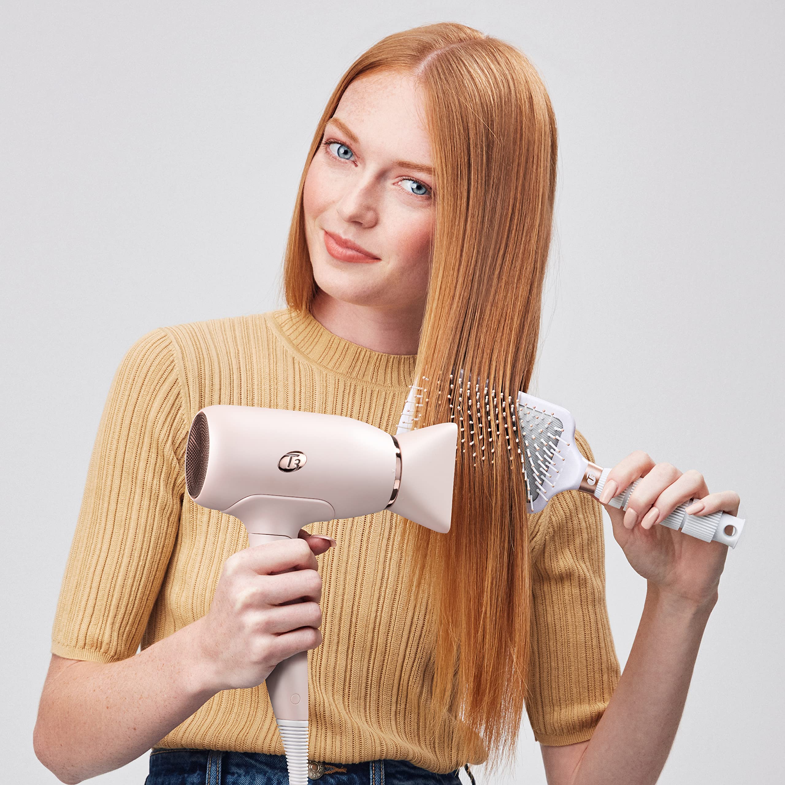 T3 Afar Lightweight Travel Hair Dryer - Dual Voltage, Folding Handle, Fast Drying & Frizz Control | Perfect for Hotels, Gym, Vacation & On-the-Go Styling