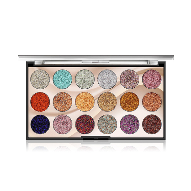 Vibrant 18-Color Glitter Eyeshadow Palette by MISS ROSE | Long-Lasting Pigmented Makeup for Party, Halloween & Special Occasions