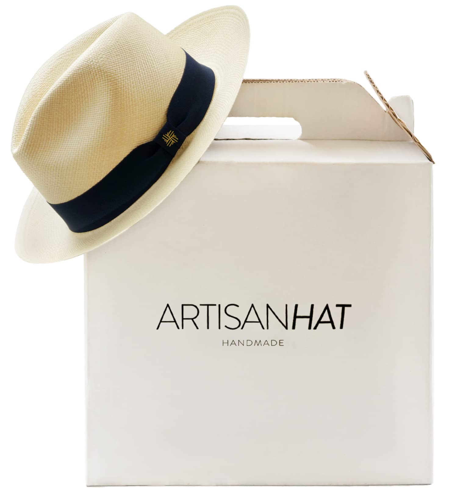 Handmade Genuine Panama Hat for Women - Natural Straw Fedora with Wide Brim | Montecristi Summer Beach Hat, Sun Protection, Outdoor Travel & Vacation Accessories (Small Size, Lightweight)