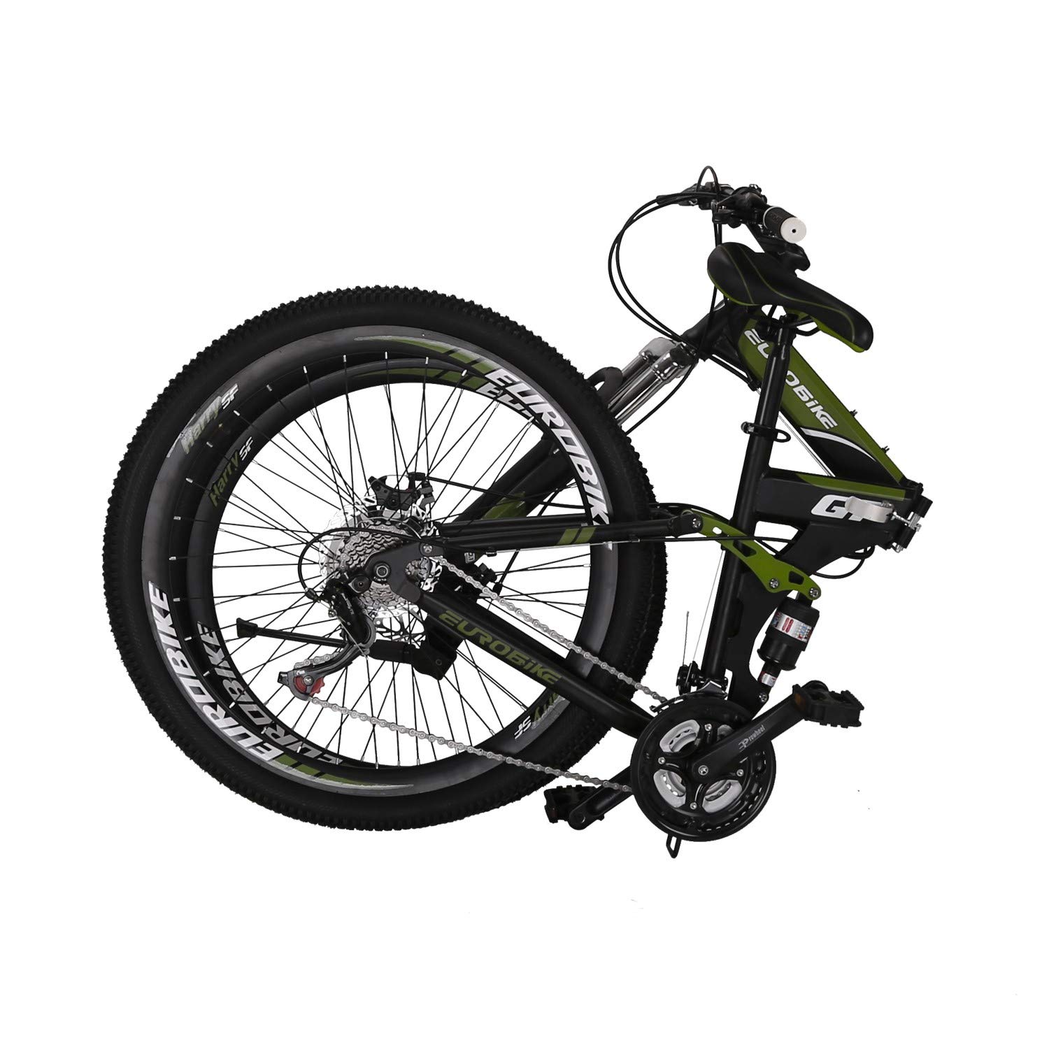 EUROBIKE G7 27.5 Inch Folding Mountain Bike - 21 Speed Shimano Gear System, Aluminum Alloy Frame, Front Suspension for Shock Absorption - Perfect for Trail Riding, Commuting & Outdoor Adventures