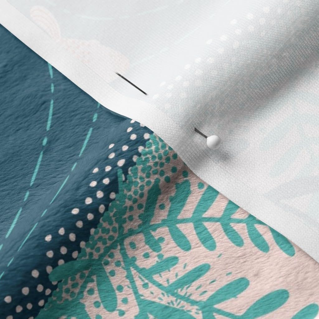 Spoonflower Waterways Printed Minky Fabric Fat Quarter - Soft Plush for Baby Blankets, Quilt Backing & Sewing Projects - Perfect for Nursery Decor, DIY Crafts & Cozy Home Textiles
