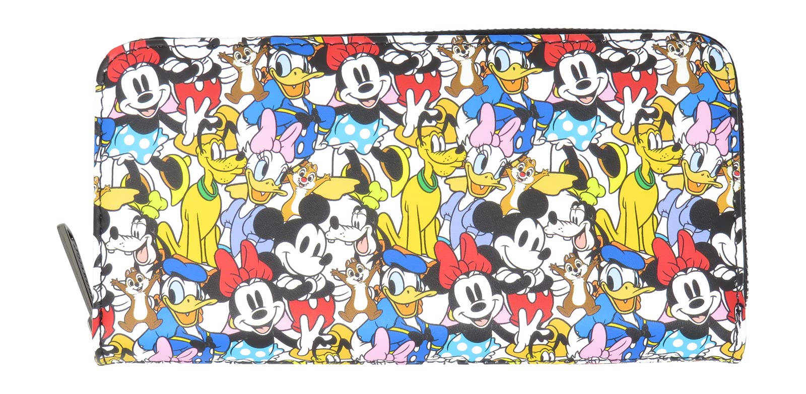 Disney Mickey Mouse & Friends Allover Print Zip Around Wallet - Stylish & Durable for Disney Fans, Perfect for Theme Parks, Travel & Everyday Use