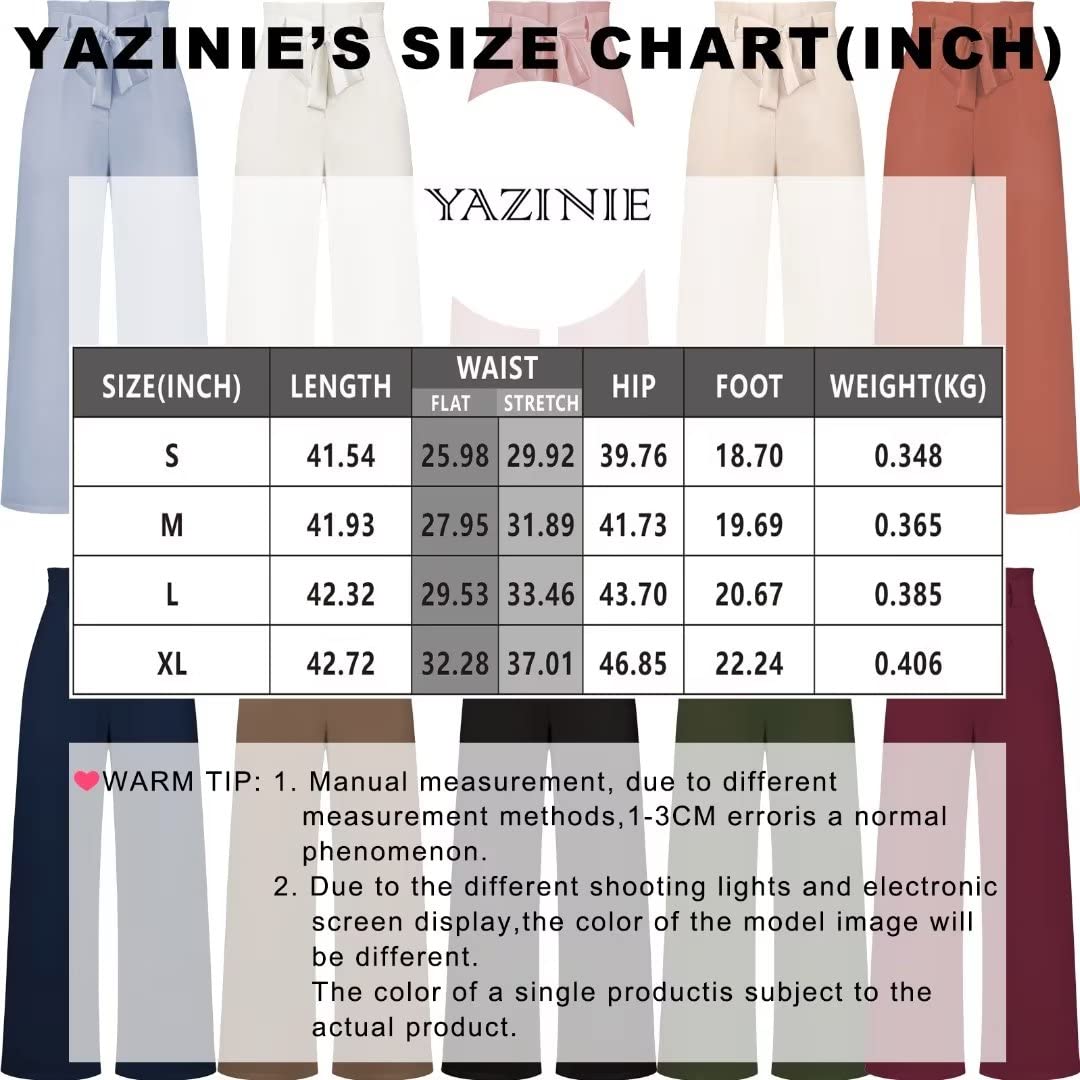 Women's Dress Pants - Wide Leg Smocked Waist Trousers with Adjustable Belt | Loose Straight Leg Flattering Pants for Office, Business Casual & Formal Occasions