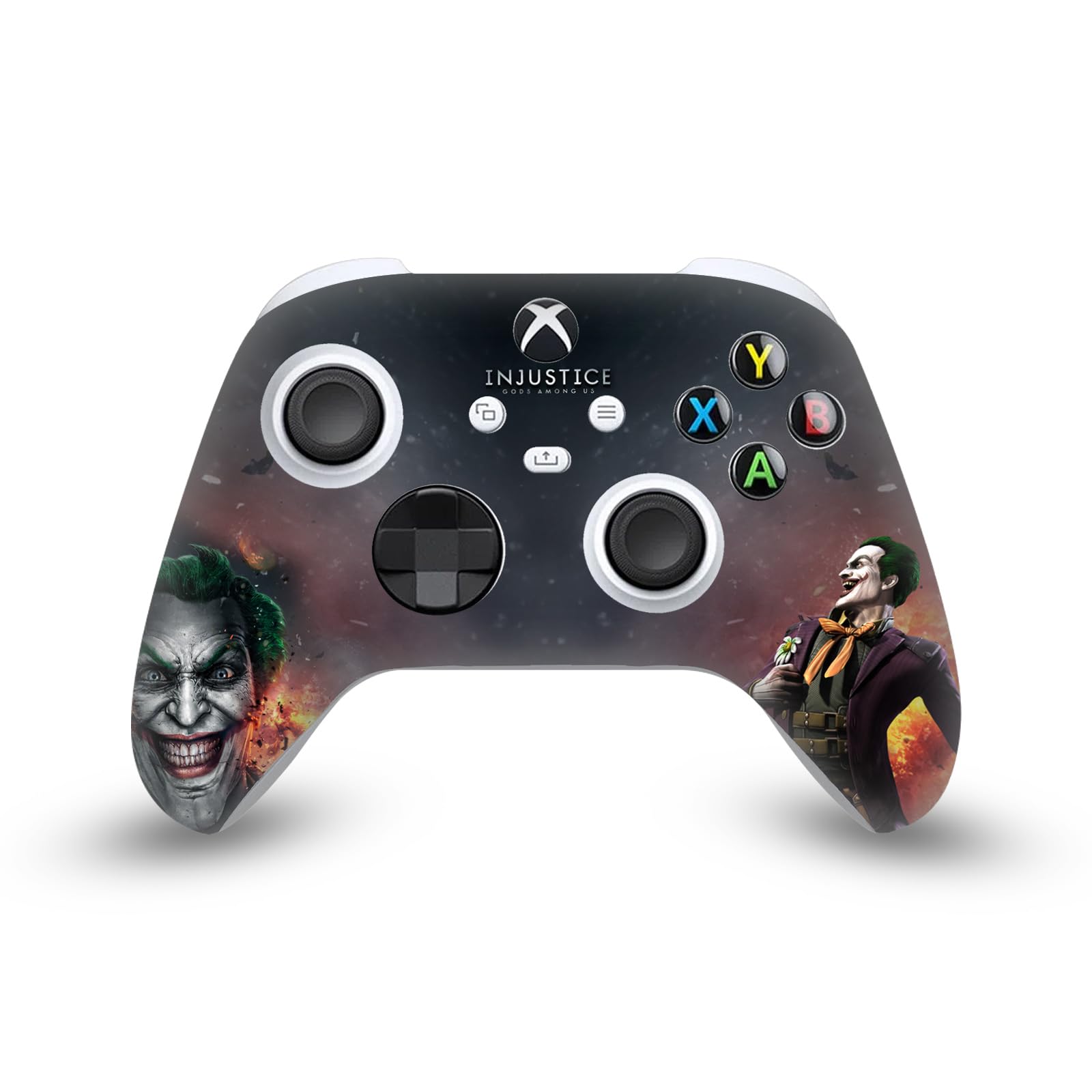Official Licensed Injustice Gods Among Us Joker Art Vinyl Skin Sticker - Compatible with Xbox Series X Console & Controller Bundle - Gaming Decal for Customization & Protection