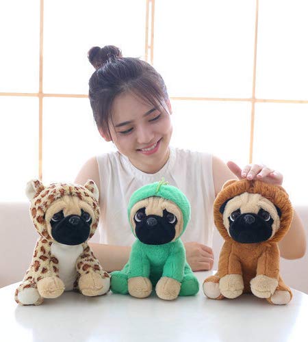 Adorable 10-inch Pug Stuffed Animal in Lion Costume - Soft Plush Toy for Kids, Cute Puppy Cosplay as Brown Lion - Perfect for Cuddling, Gifts, and Nursery Decor