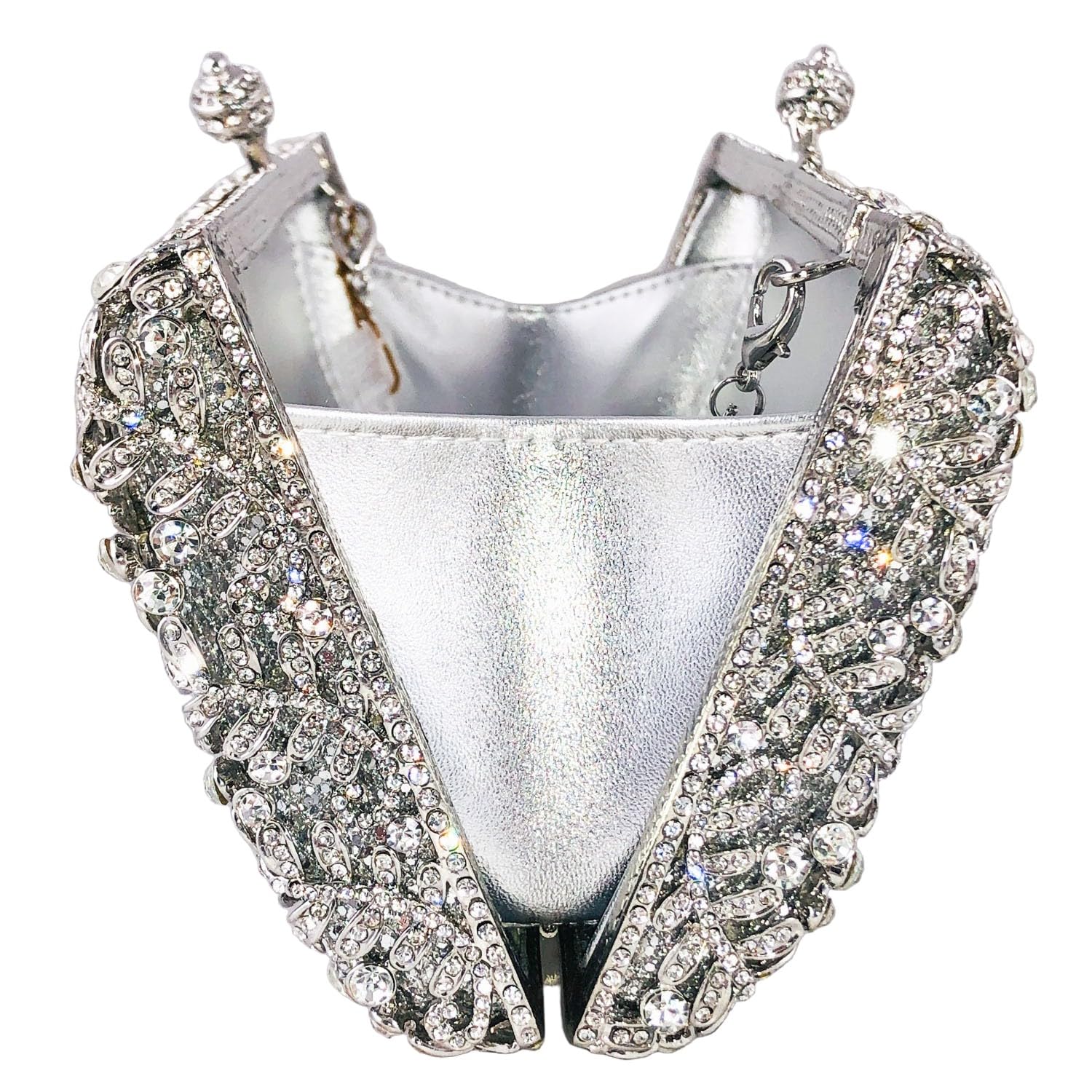 Elegant Crystal Rhinestone Clutch Purse for Women - Floral Evening Bag with Sparkling Stones, Wedding Party Handbag, Mini Purse for Prom, Bridal Shower & Special Occasions