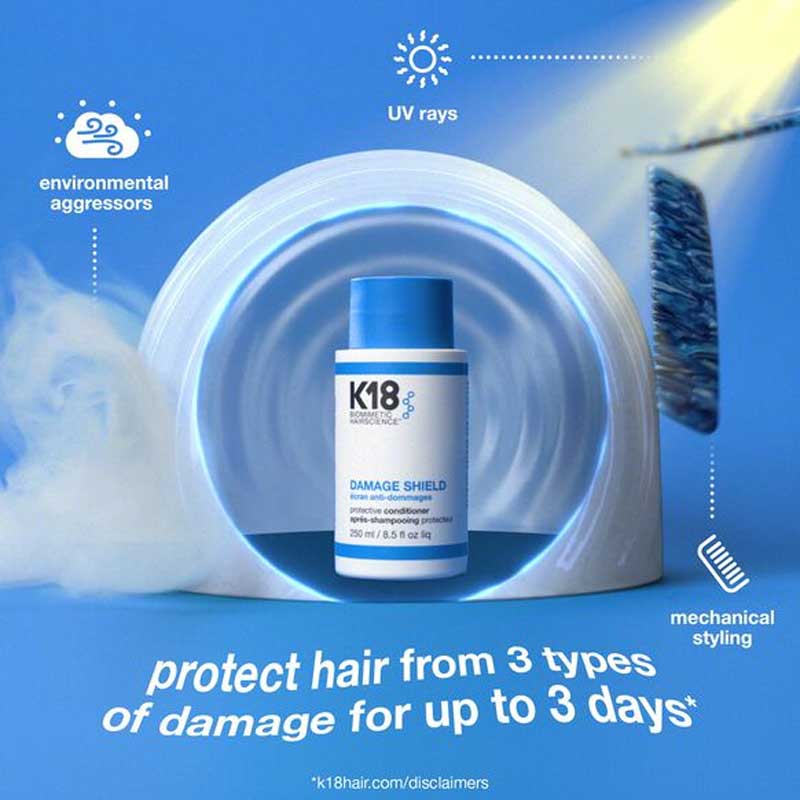 K18 Damage Shield Hair Conditioner - Repair & Strengthen Damaged Hair - Sulfate-Free & Vegan - Perfect for Color-Treated, Bleached & Chemically Processed Hair - Salon-Quality Treatment at Home