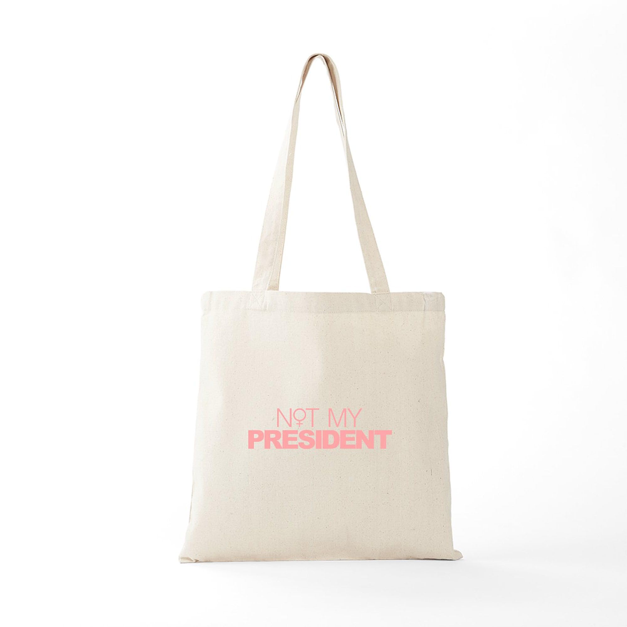 Not My President Women's Tote Bag - Natural Canvas Reusable Shopping Bag for Groceries, Beach & Protest Rallies | CafePress