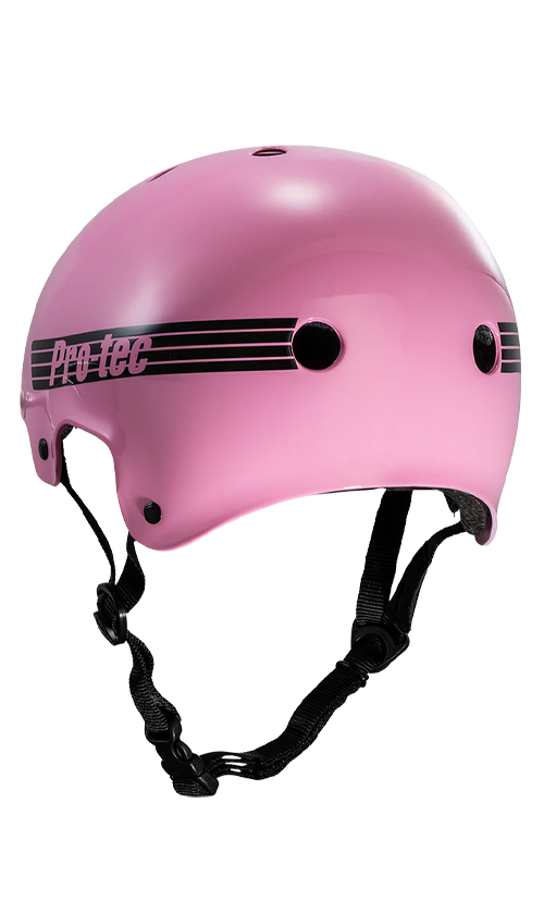 Pro Tec Old School Certified Skateboard Helmet - Gloss Pink - Safety Gear for Skateboarding, Cycling & Scooters - Perfect for Kids & Adults