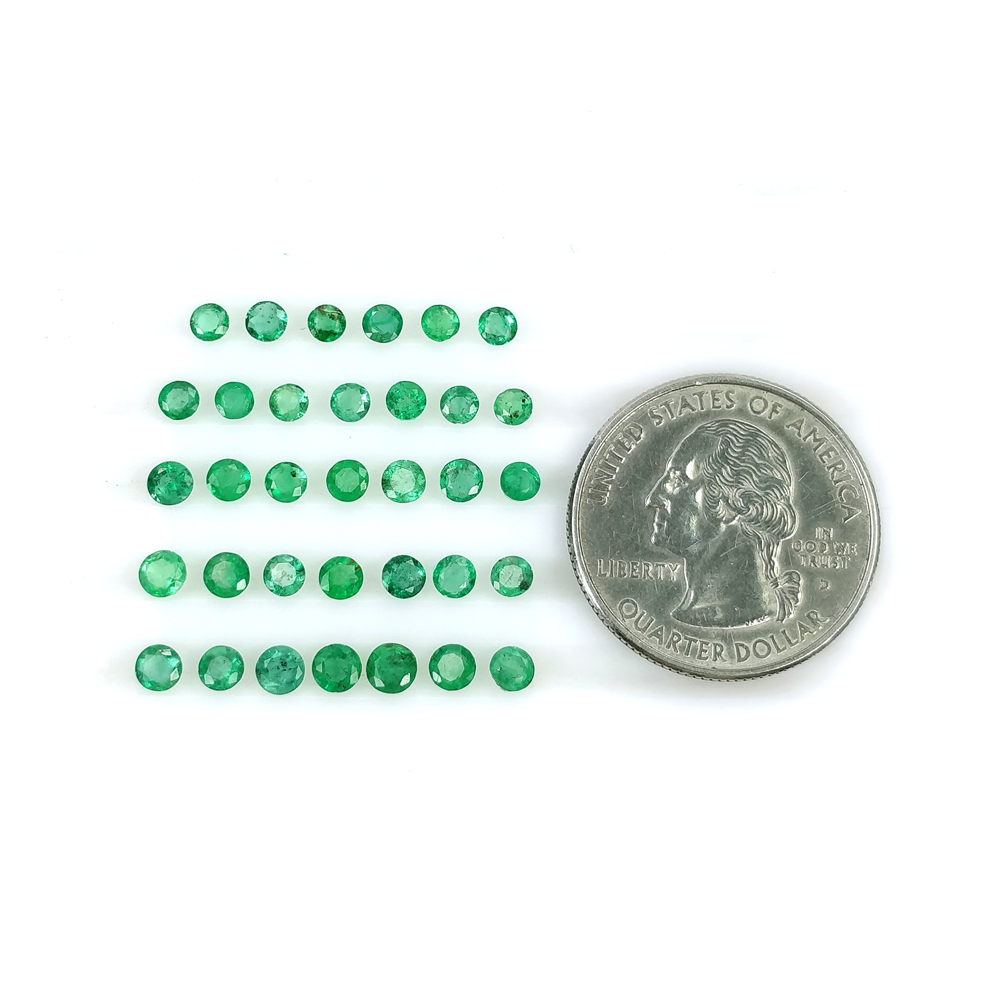 5.00ct Natural Untreated Green Emerald Gemstone - Round Cut 3mm & 4mm Sizes | Perfect for Jewelry Making, Engagement Rings & Luxury Gifts