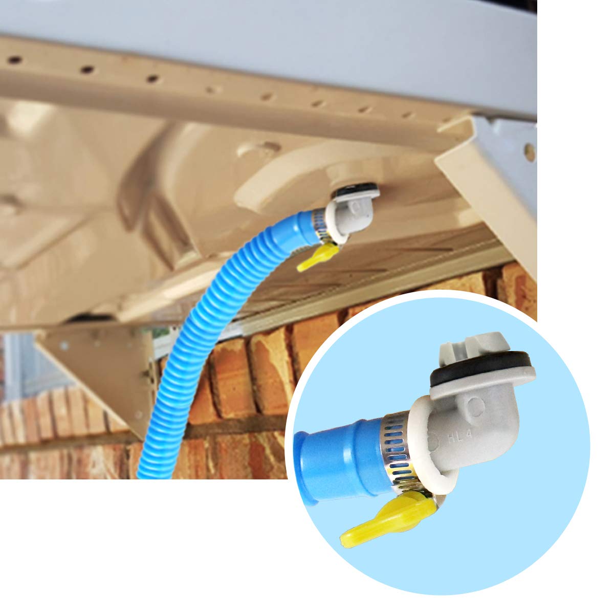 3/5'' Air Conditioner Drain Hose Connector Elbow Fitting with 5.2ft AC Water Drain Hose Kit - Replacement Parts for Mini Split & Window AC Units - Easy Installation for Efficient Water Drainage - Perfect for Home, Office, RV Cooling Systems & HVAC Maintenance - Ideal for Hot Weather, Summer Cooling & AC Repair (Use for Window AC, Mini Split Units, Mobile Homes & RV Air Conditioners)