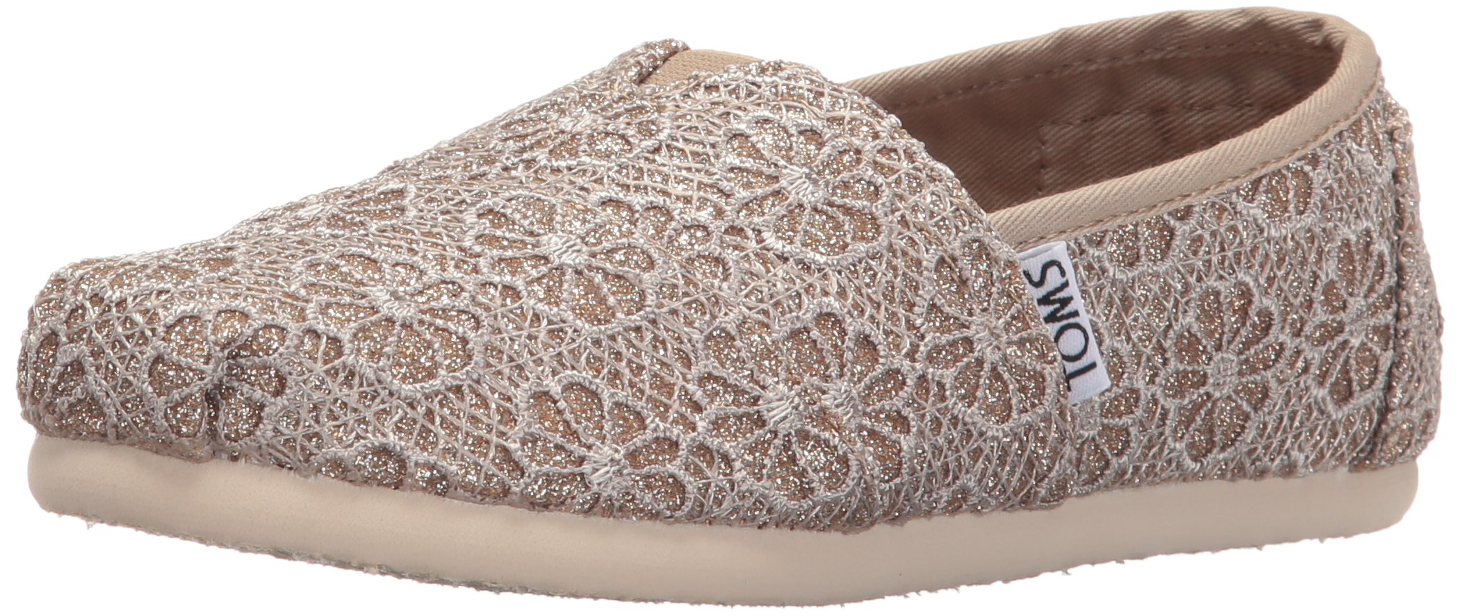 TOMS Women's Rose Gold Crochet Glitter Slip-On Shoes - Classic Comfortable Casual Loafers for Women & Girls | Perfect for Everyday Wear, Office, Shopping & Travel