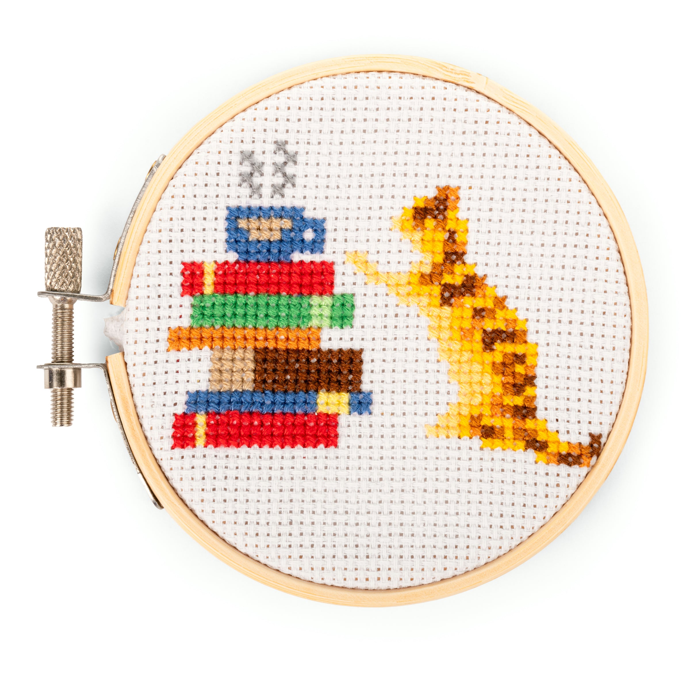 Mini Cross Stitch Embroidery Kit for Cat Lovers & Bookworms - DIY Handmade Craft for Home Decor, Gifts & Relaxation