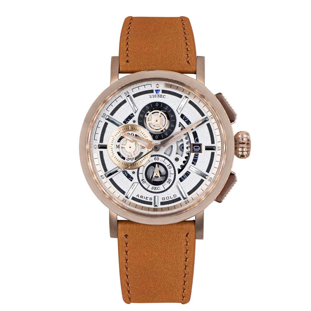 ARIES GOLD HAWK G 7018 RG W Men's Luxury Stainless Steel Watch - Perfect for Business, Casual & Formal Occasions