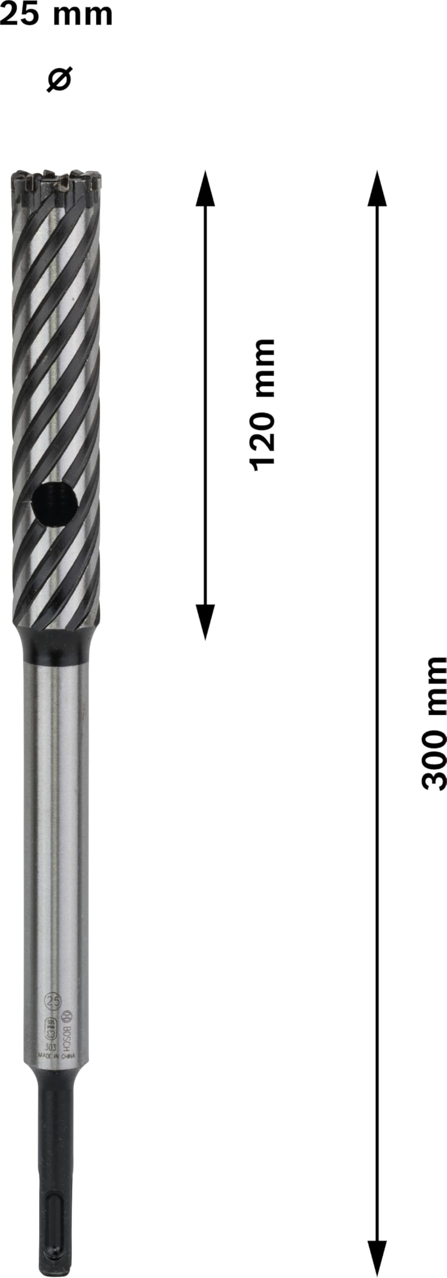 Bosch 2608586998 SDS-Plus Rebar Cutter - 25mm x 4.72in x 11.81in with 4 Cutting Blades | Heavy-Duty Concrete & Steel Reinforcement Cutting Tool for Construction & Demolition Projects