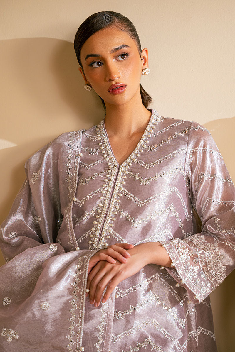 Lilac Haze 3-Piece Outfit Set for Women - Stylish Shirt, Trousers & Dupatta - Elegant Ethnic Wear for Parties, Weddings & Festive Occasions