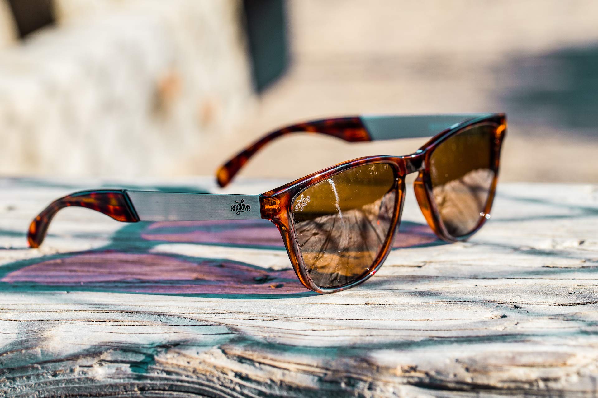 Enclave Eyewear Retro Metal Frame Polarized Sunglasses for Men & Women - UV Protection, Classic Style for Driving, Beach & Outdoor Activities